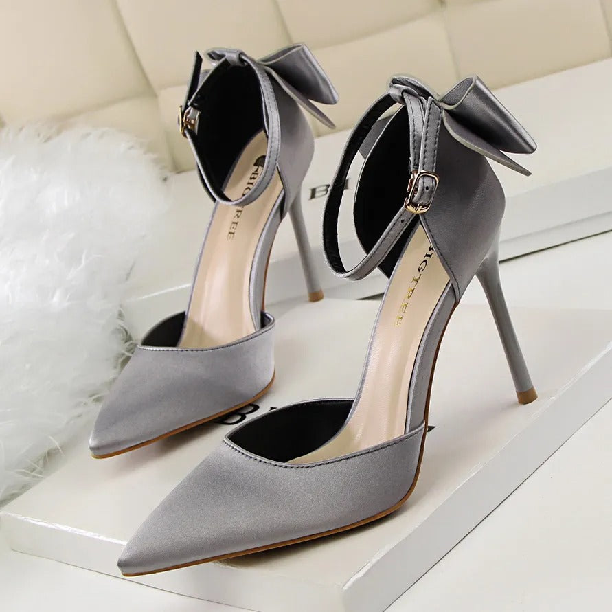 Zapatos de Tacón Alto Mujer Brillante Puntera Estrecha