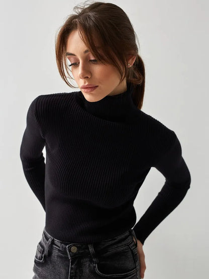 Sudadera cuello alto suave mujer