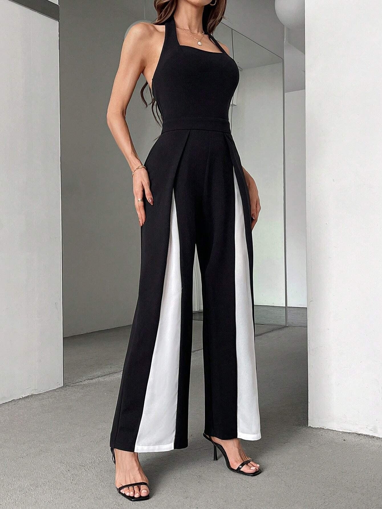 Vestido MujerMono Bicolor Elegante - Vestiria