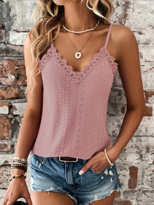 Top de Encaje Elegante Sin Mangas