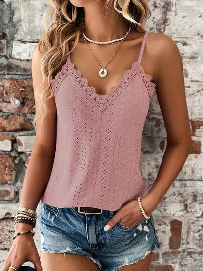 Top de Encaje Elegante Sin Mangas