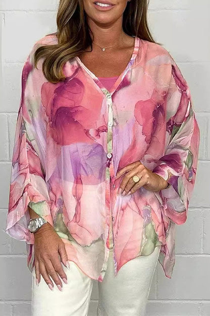 Blusa Mujer Colorida Manga Larga Suave - Vestiria
