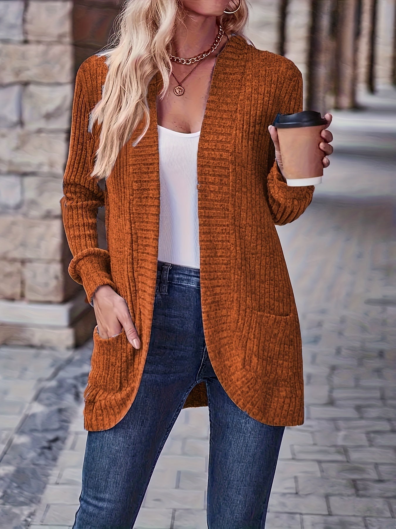 Chaqueta de punto elegante y casual