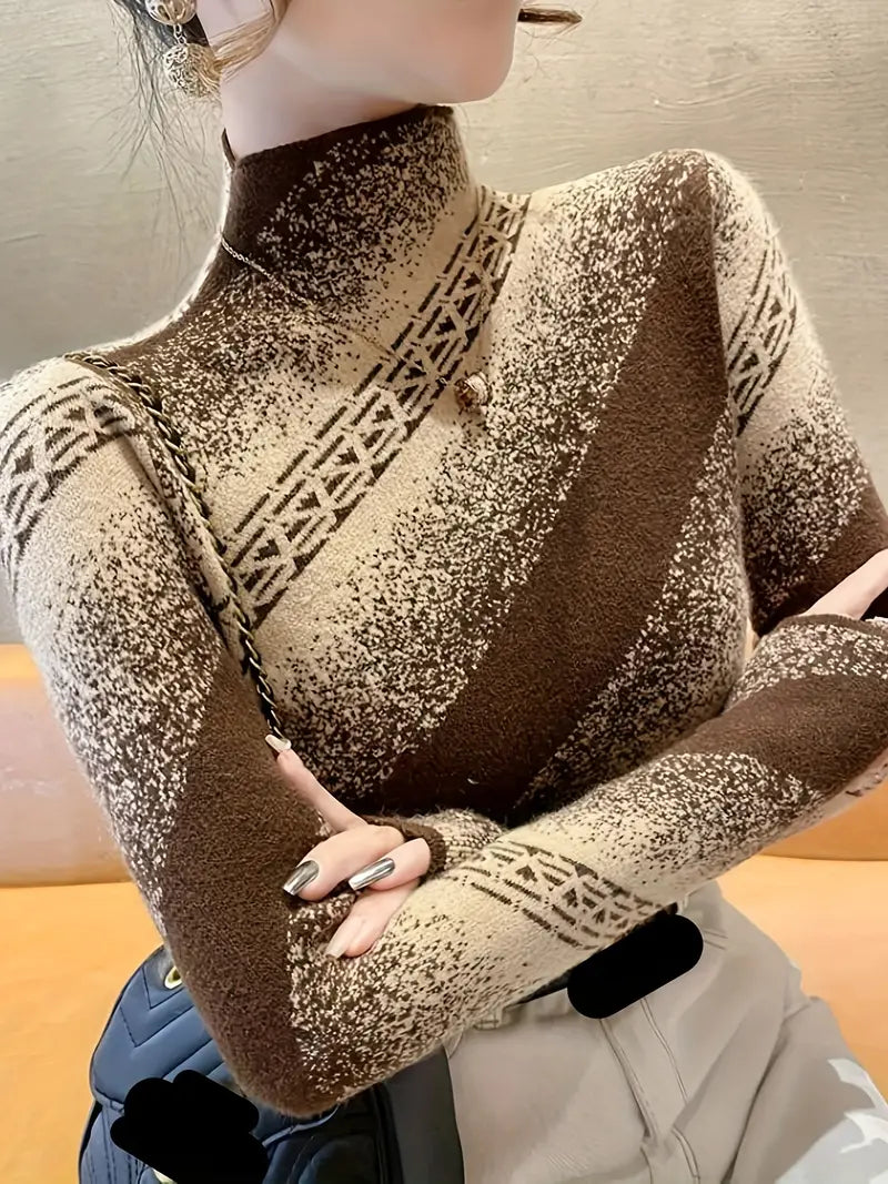 Jerséis de punto a rayas elegantes mujer