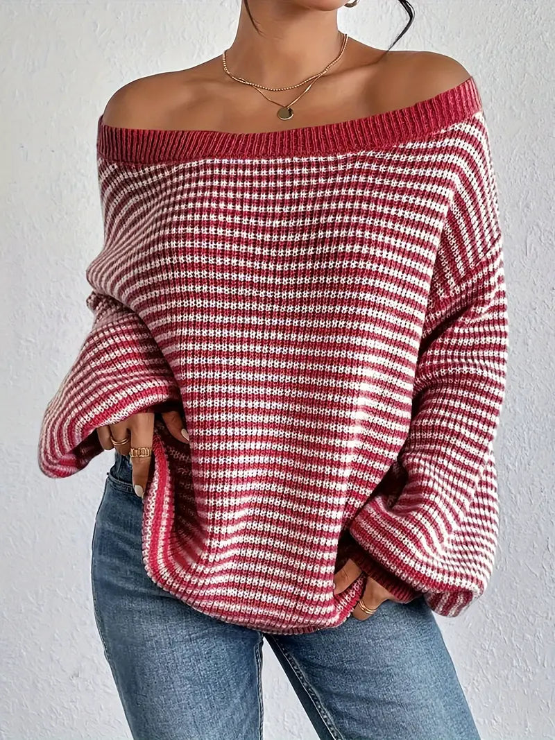 Jersey de punto con hombros al descubierto elegante