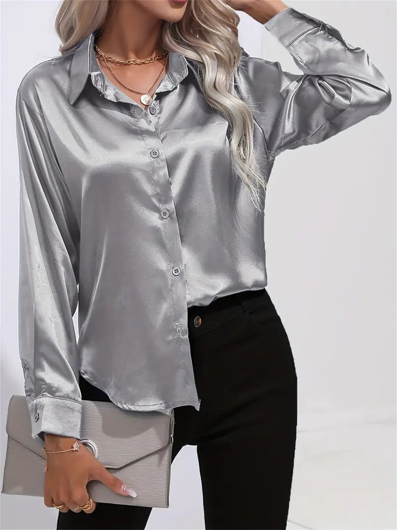 Blusa Satén Elegante Mujer
