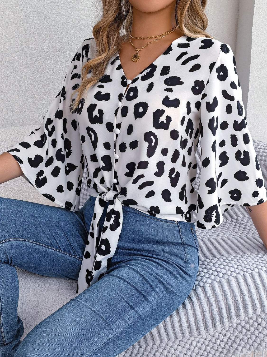 Blusa holgada estampada animal print