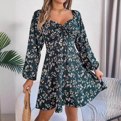 Vestido Floral Noche Verano Corto Elegante