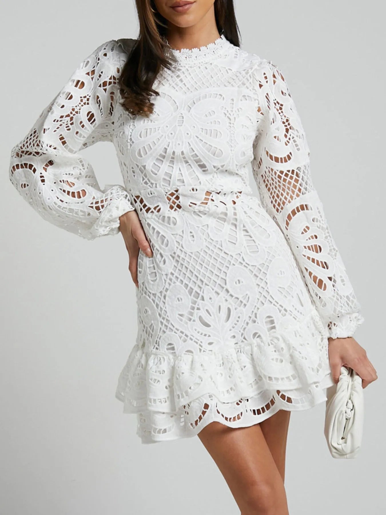 Vestido de Encaje Largo Elegante Mujer