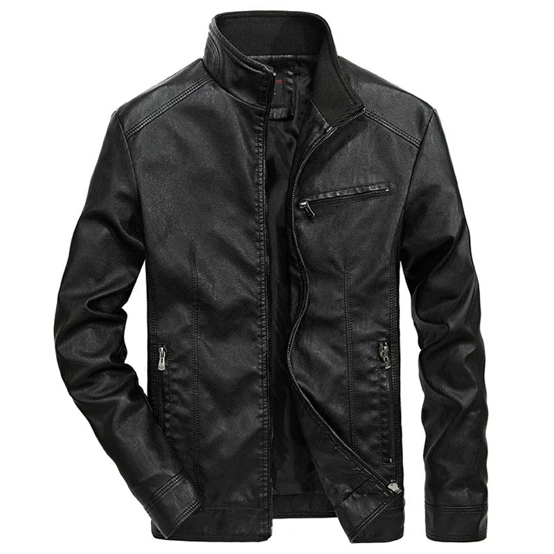 Chaqueta Moto Cuero Resistente Hombre