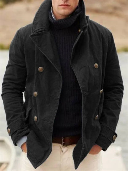Abrigo Invierno Hombre Clásico Cuello Redondo