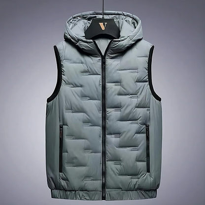 Chaleco Abultado Con Capucha Impermeable