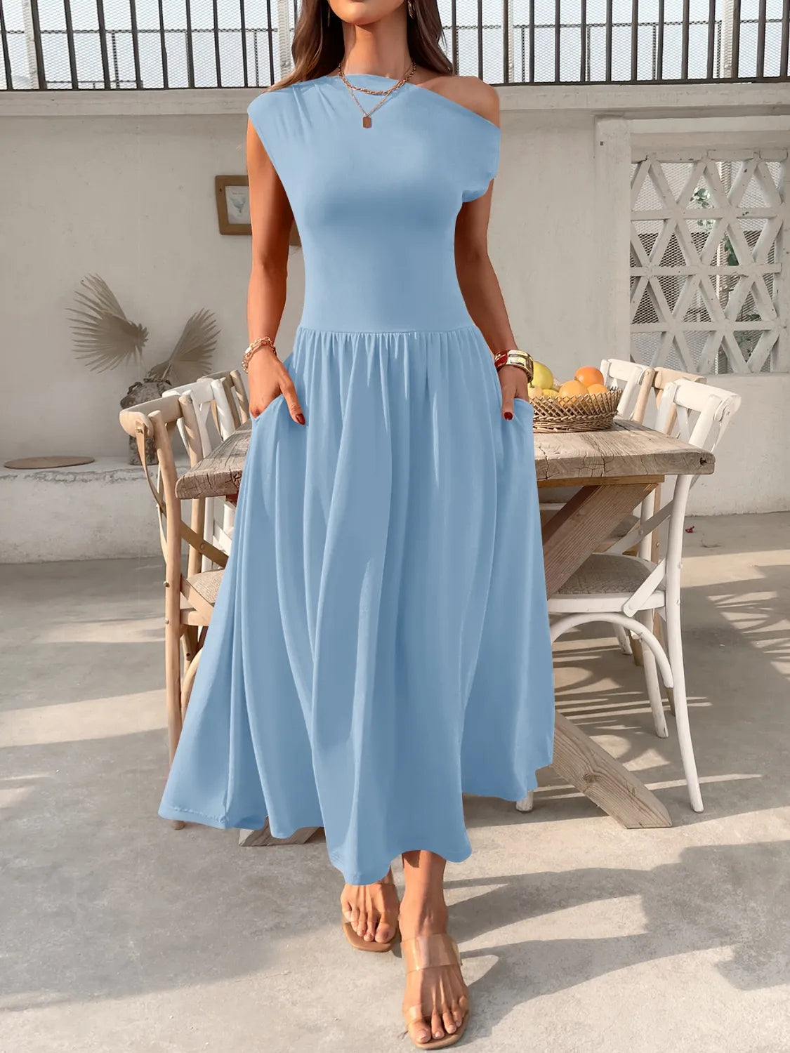 Vestido Asimétrico Elegante Mujer