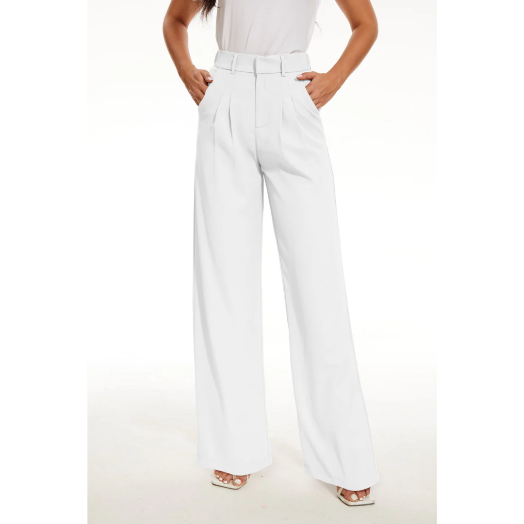 Pantalones Mujer Pierna Ancha Cintura Alta - Vestiria