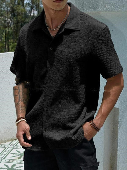 Camisa Hombre Manga Corta Color Plano