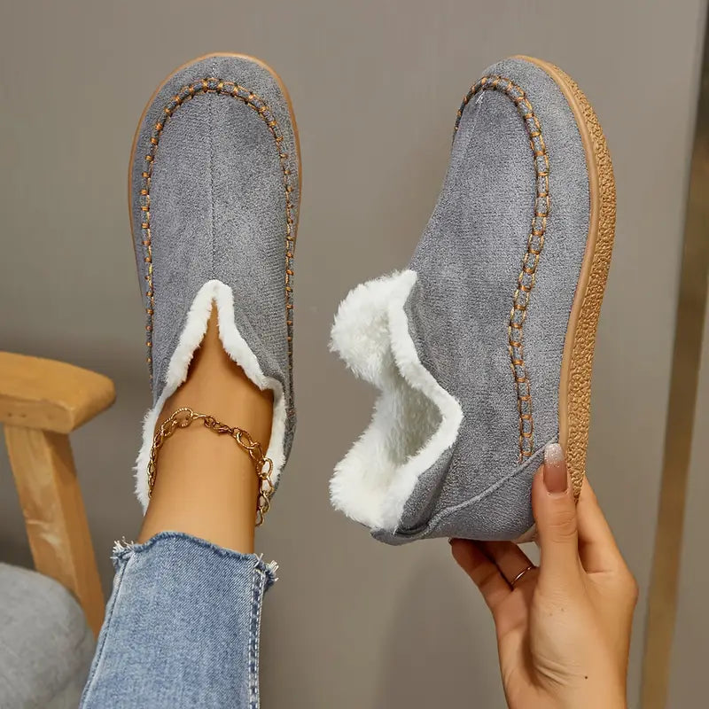 Botas Mujer Punto Redondo Forro Caliente