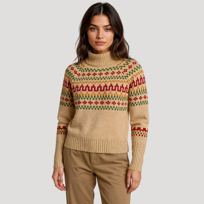 Jersey Invierno Mujer Cuello Alto Estampado