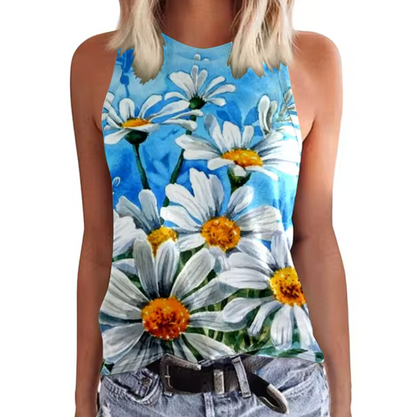 Top Floral Sin Mangas Mujer