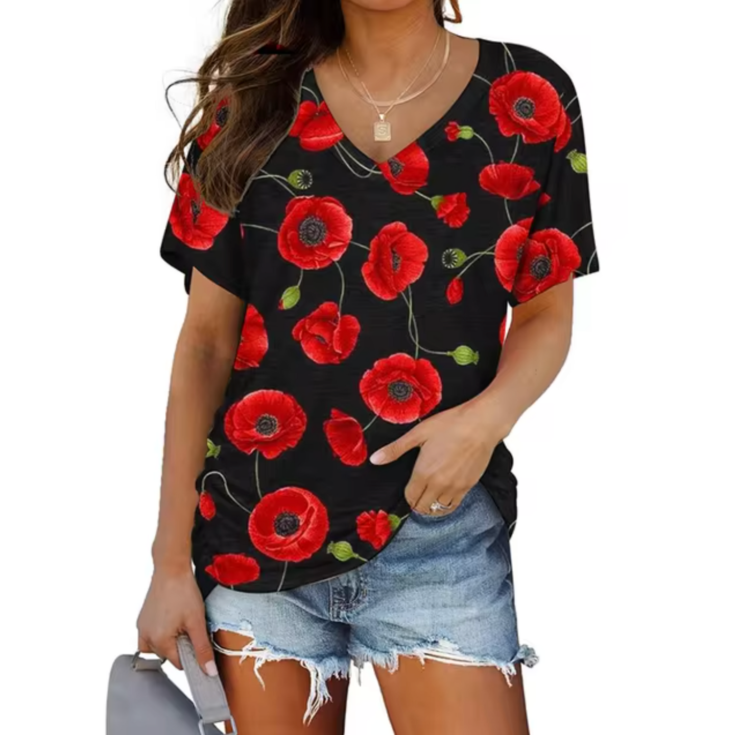 Camisetas Mujer Estampadas Cuello V