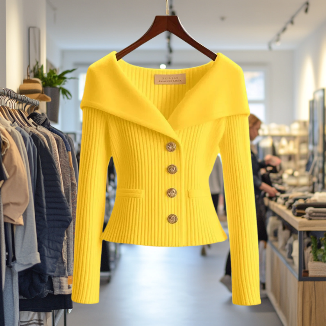 Jersey Mujer Canalé Elegante Botones - Vestiria