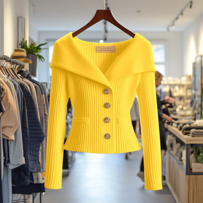 Jersey Mujer Canalé Elegante Botones - Vestiria