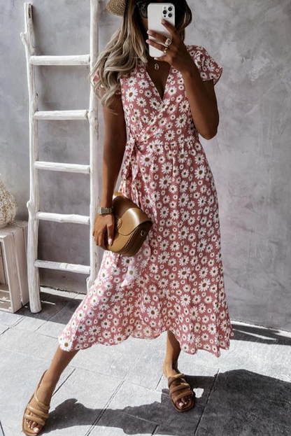 Vestido Mujer Verano Escote V Natural
