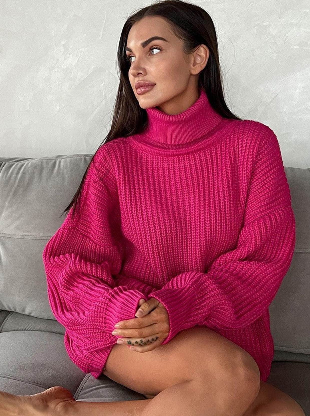 Sudadera Punto Grande Cuello Alto - Vestiria