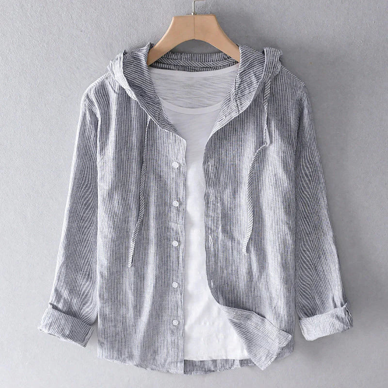 Camisa deportiva a rayas con capucha
