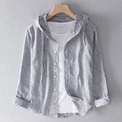 Camisa deportiva a rayas con capucha