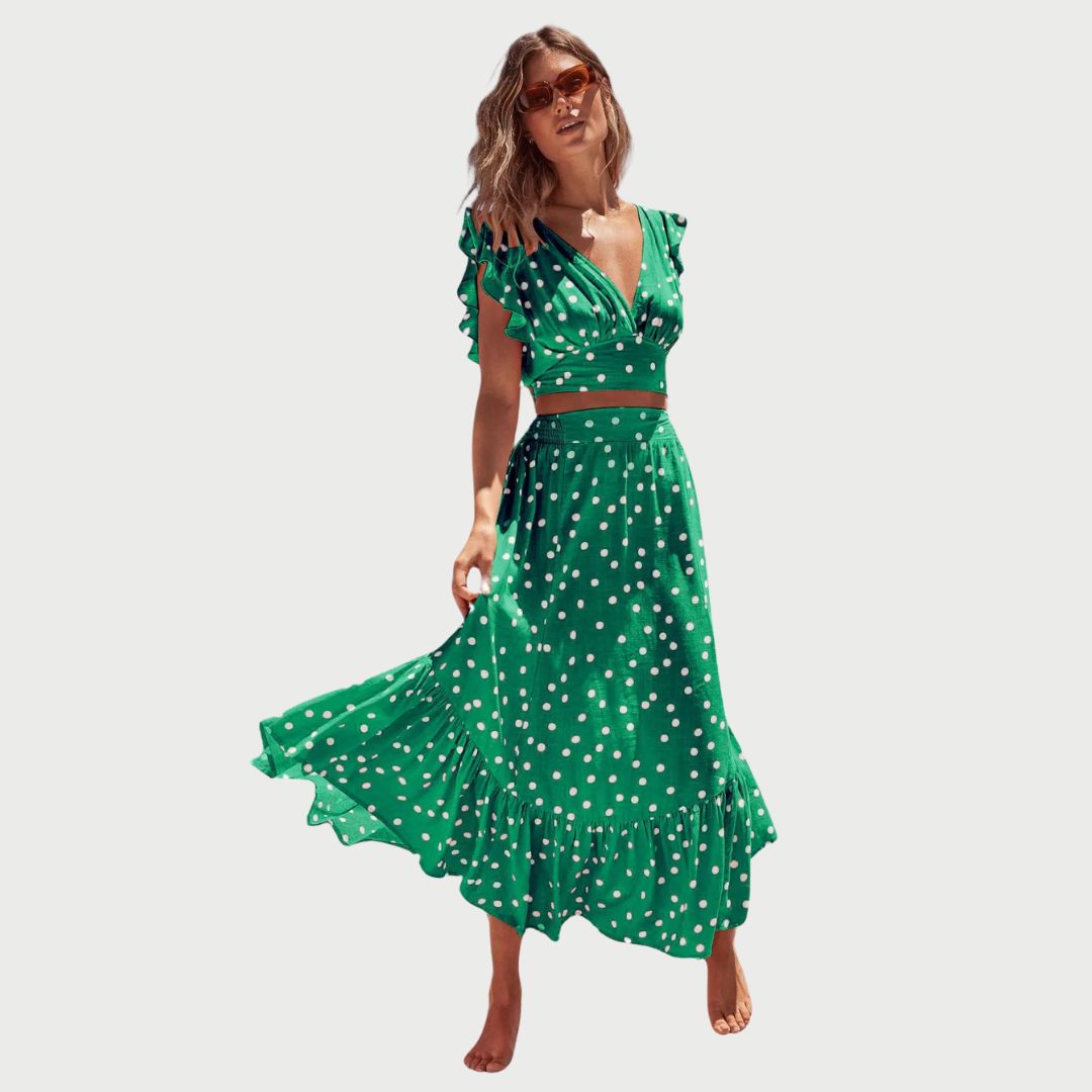 Vestido Elegante con Mangas Aleteadas
