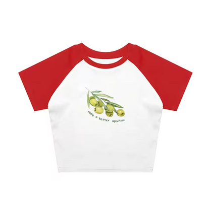 Top Camiseta Oliva Estilo Militar