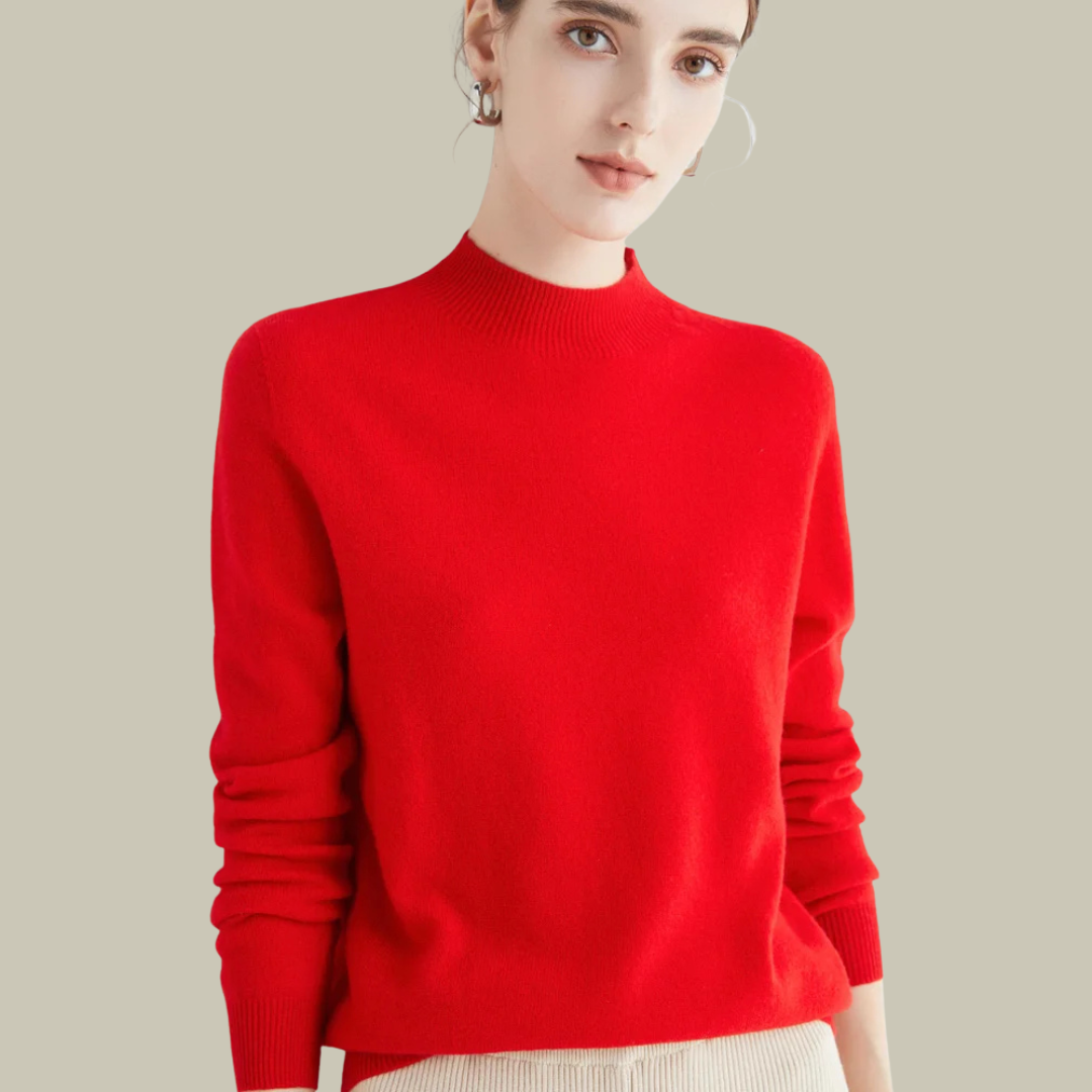 Jersey Mujer Lana Merino Cuello Alto Abrigado