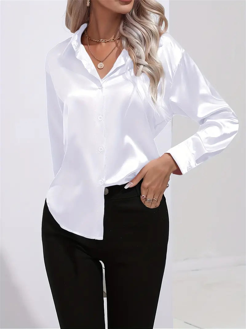 Blusa Satén Elegante Mujer