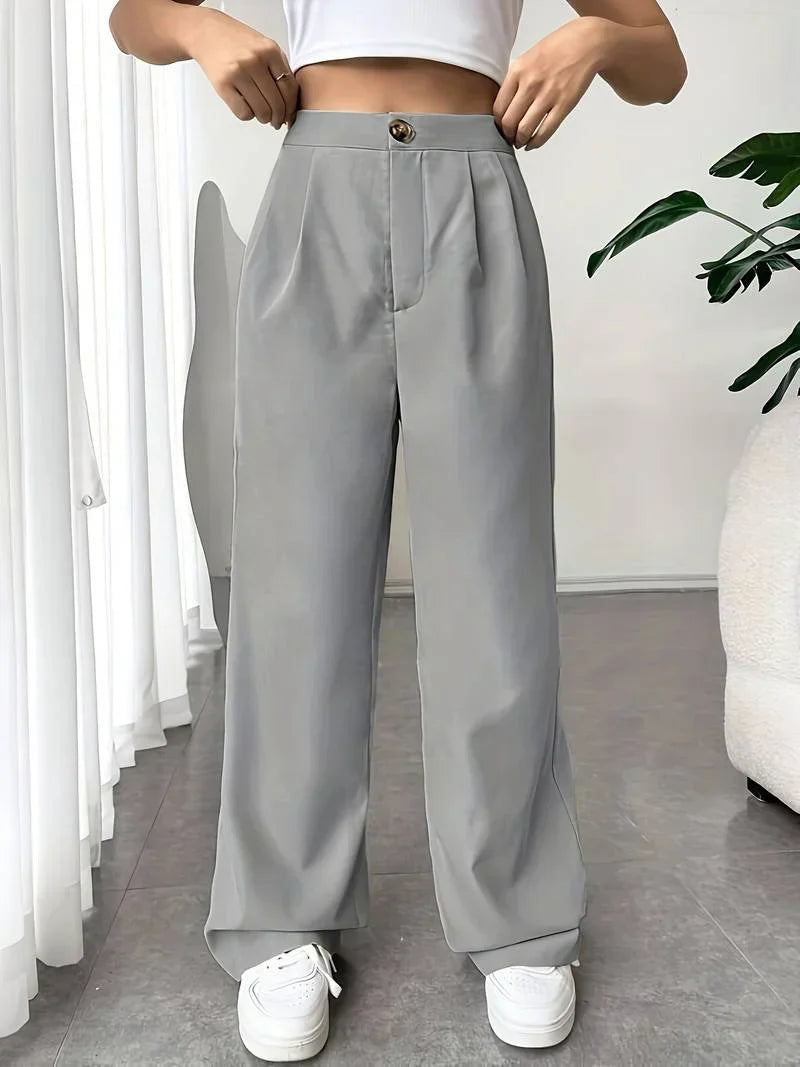 Pantalón Cintura Alta Amplio Mujer