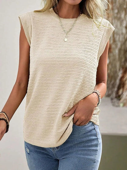 Top Mujer Canalé Suave Cuello Redondo - Vestiria