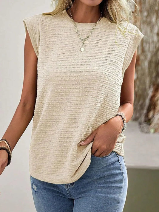 Top Mujer Canalé Suave Cuello Redondo - Vestiria