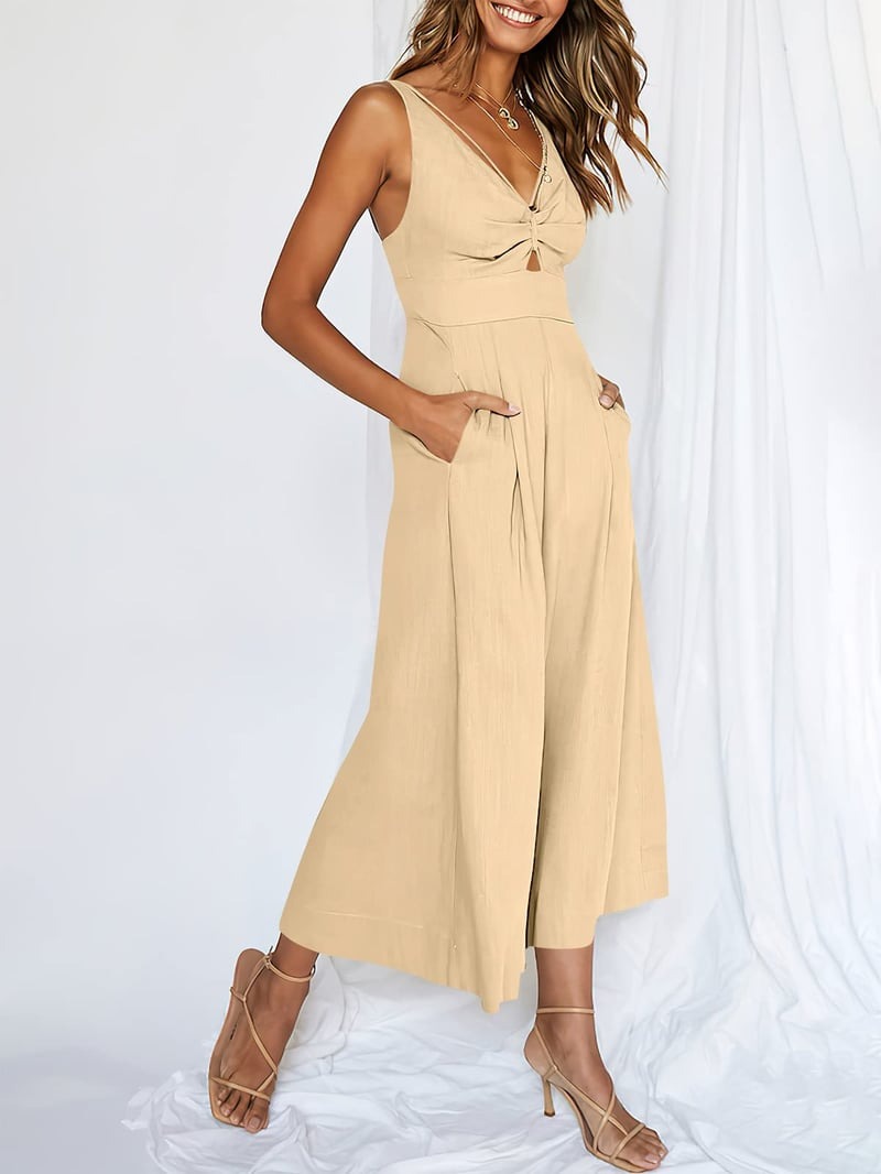 Mono sin mangas elegante escote V