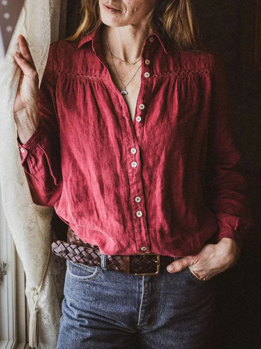 Blusa Mujer Manga Larga Estilo Retro - Vestiria