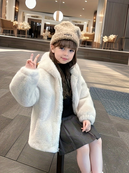 Chaqueta Niña con Capucha y Pelusa Suave