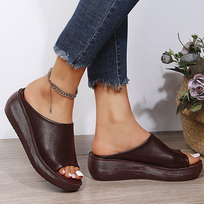 Zapatos de tacón cómodo de cuero ortopédico