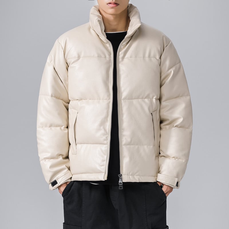 Chaqueta Hombre Acolchada Efecto Cuero - Vestiria