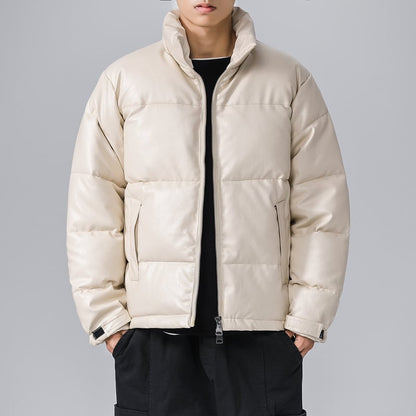 Chaqueta Hombre Acolchada Efecto Cuero - Vestiria