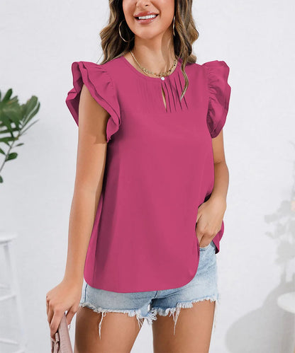 Blusa Mujer Cuello Redondo Manga Corta