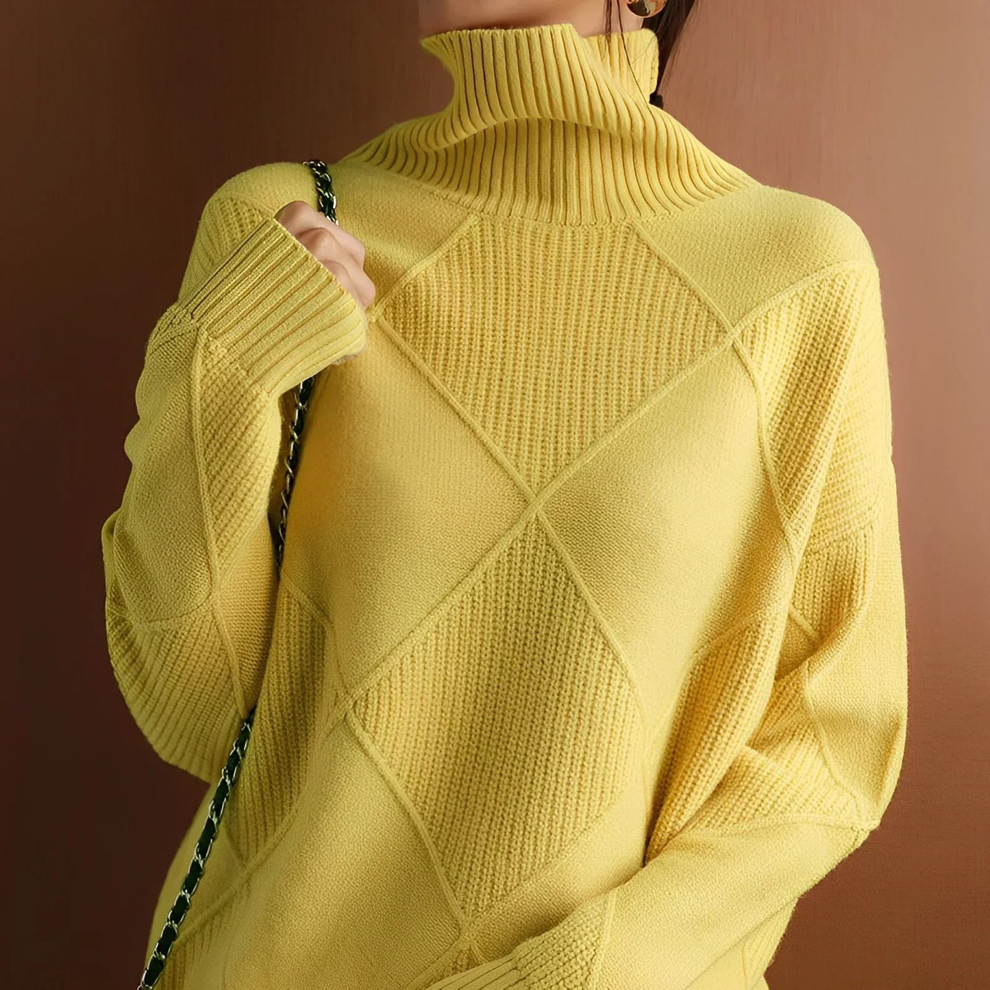 Suéter Mujer Cuello Alto Ajustado