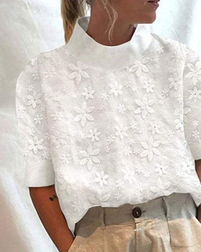 Blusa Mujer Algodón Cuello Alto Moda - Vestiria