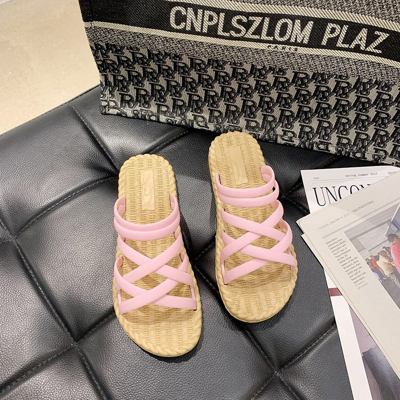 Sandalias Mujer Romana Tiras Cruzadas