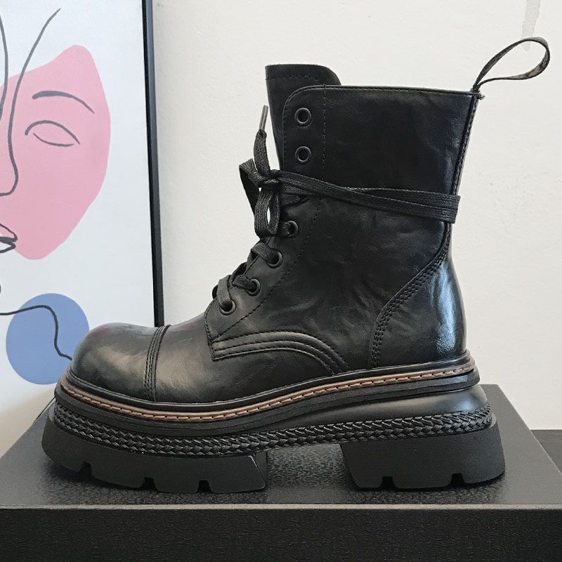 Botas Mujer Cortas Suela Gruesa Cierre Lateral