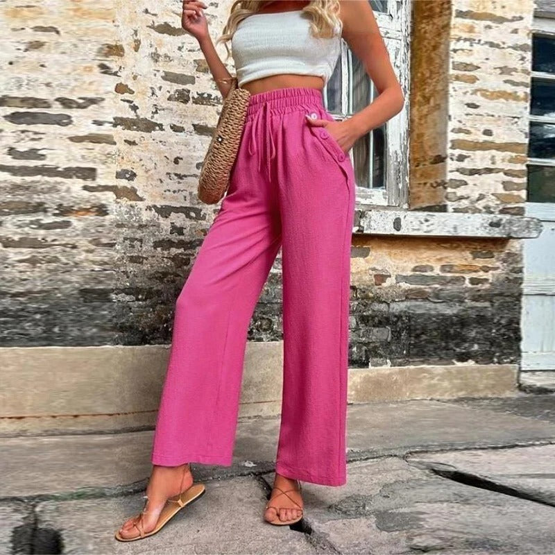 Pantalón Cintura Alta Confortable Mujer