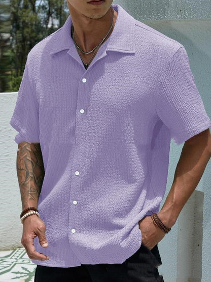 Camisa Hombre Manga Corta Color Plano
