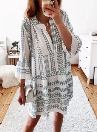 Vestido Midi Elegante con Mangas Amplias